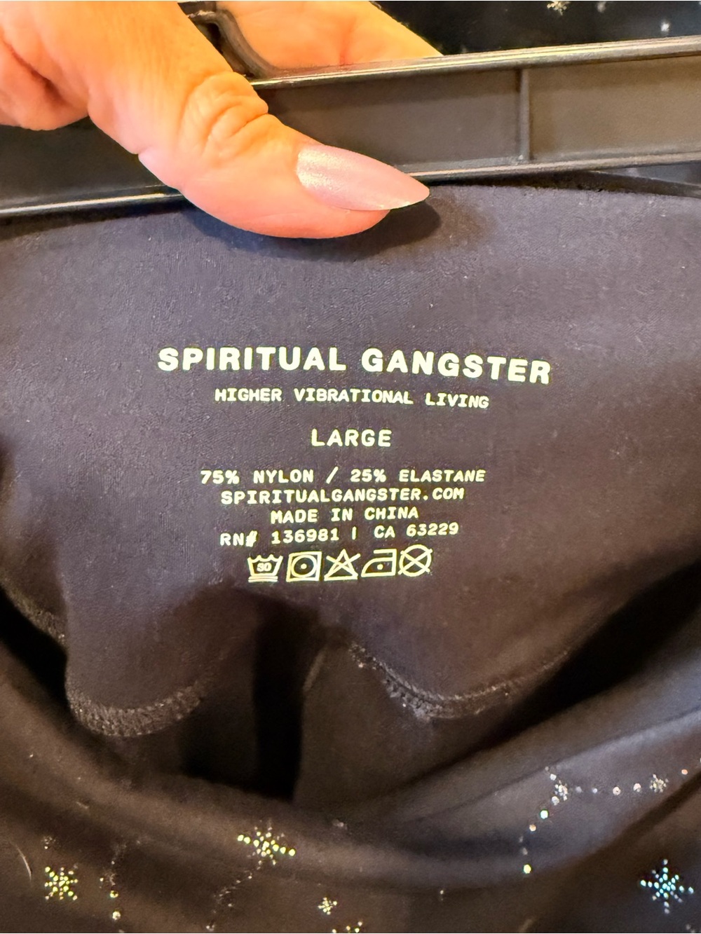 Spiritual Gangster Astrology Matching Leggings and Top SZ. Large Black/Silver - Picture 16 of 16